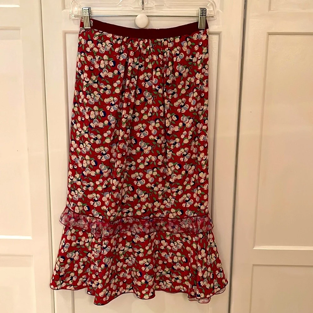 Authentic Louis Vuitton 2005 Runway Collection Cherry Berry Print Ruffle Skirt❣️ - Picture 5 of 13